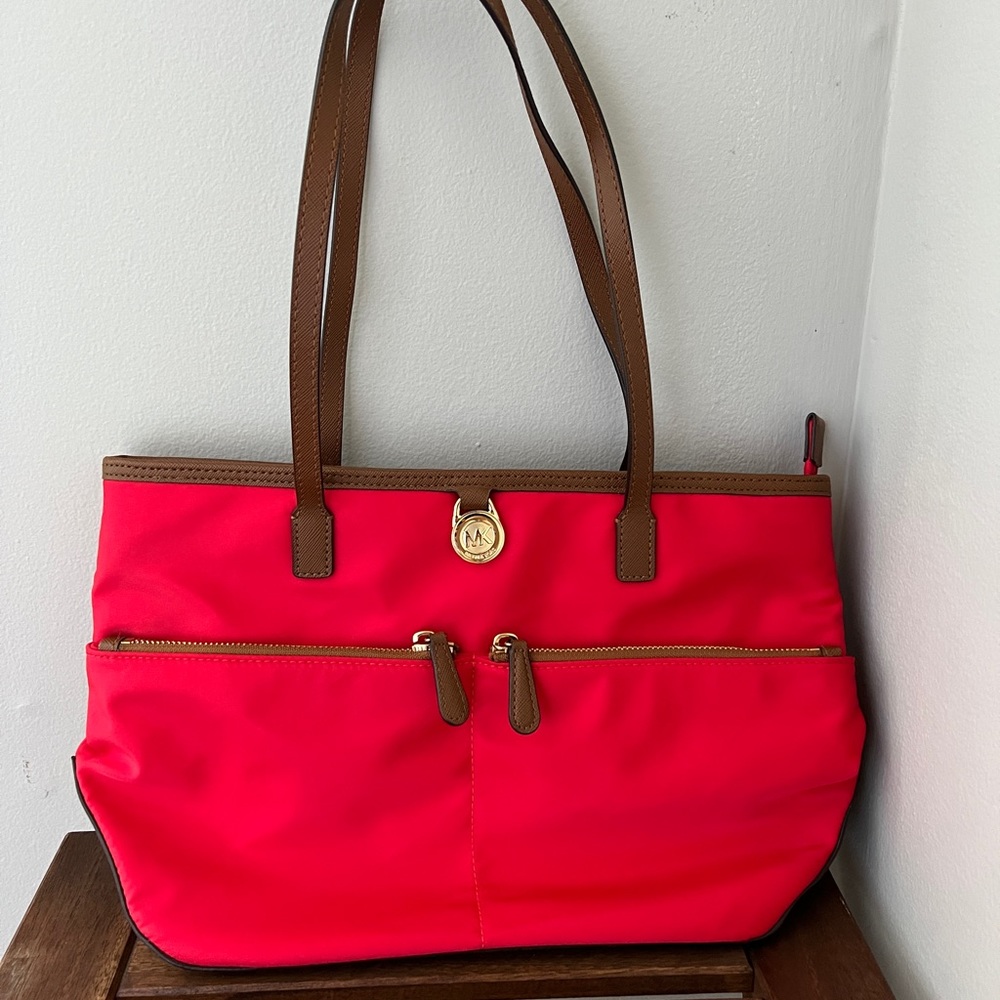 NWOT Michael Kors red nylon tote